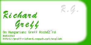 richard greff business card